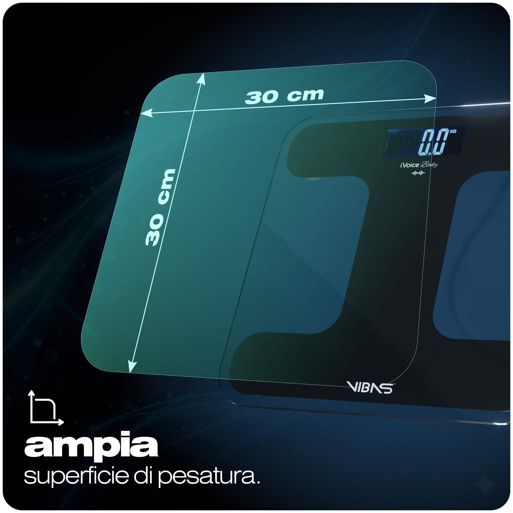 Bilancia Pesapersone Parlante VIBAS iVoice Body, per Non Vedenti o Anziani, Parla 5 Lingue, Voce Chiara, con Ausili Sonori per orientarsi, Ripetizione del Peso, Volume regolabile, Batterie Incluse, Garanzia 2 anni (Nera) - immagine 4